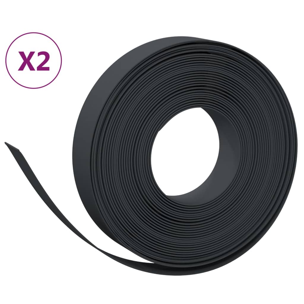 Gartenumrandung 25 m 10 cm PE Grau