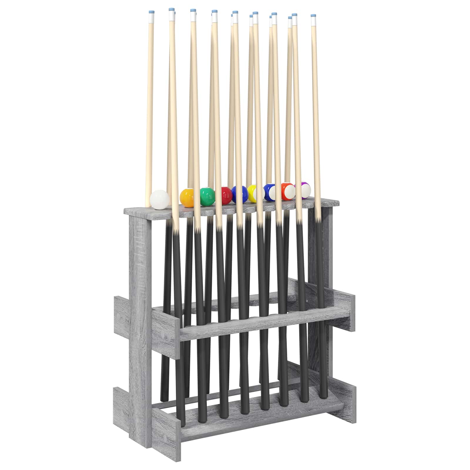 Billardqueue-Ständer Holzwerkstoff 60 x 35 x 60 cm Weiß