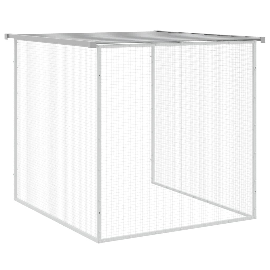Hühnerkäfig mit Dach Anthrazit 203x98x90 cm Verzinkter Stahl