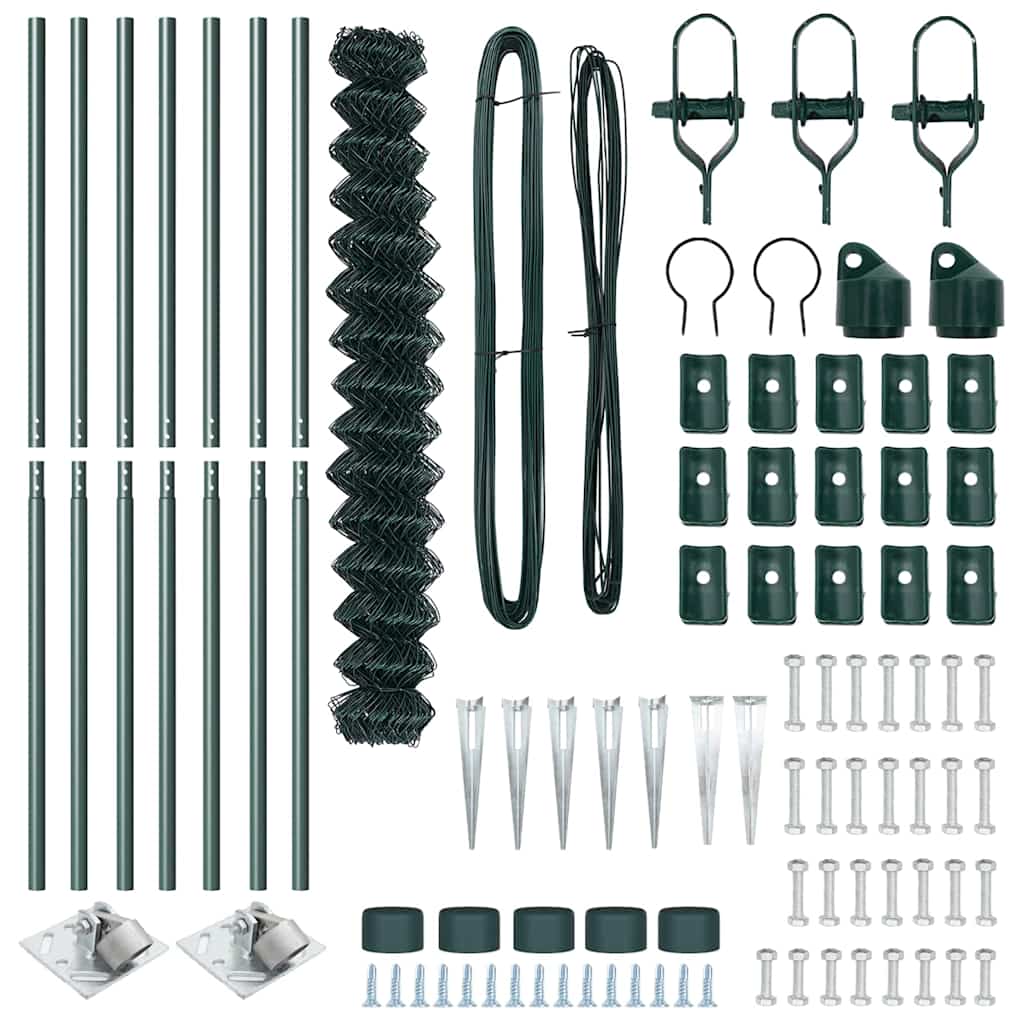 Outdoor Kettenglied-Zaun Erdfixierung 10 x 0,4 m Grün Netz
