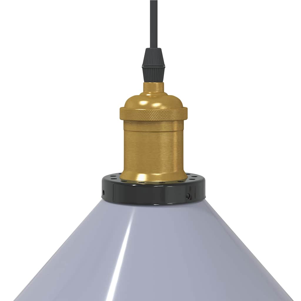 Pendelleuchte Höhenverstellbar E27 Schwarz Glänzend Ø 22 cm