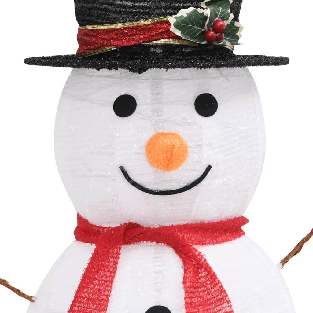 LED-Schneemann Weihnachtsfigur Luxus-Stoff 60 cm