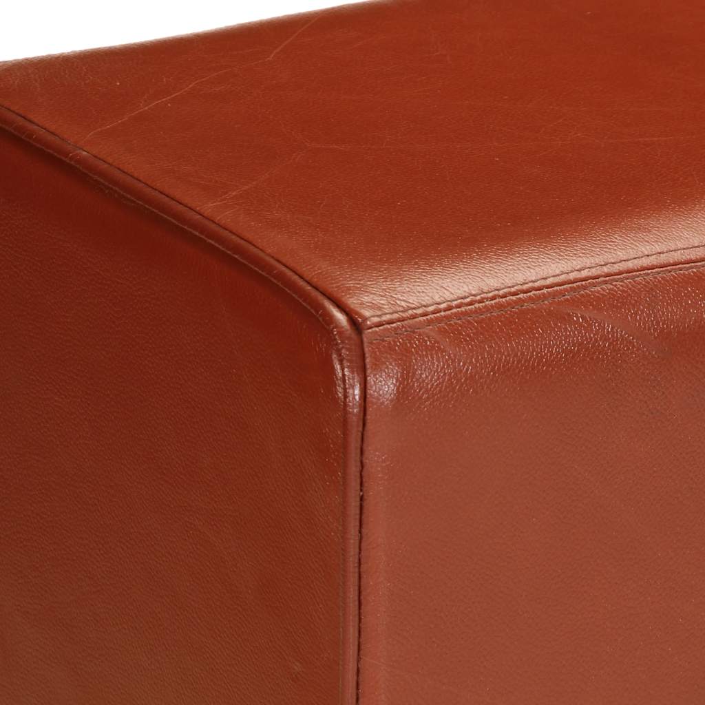 Bank Turnbock-Design 160cm Braun Echtleder Massivholz Akazie