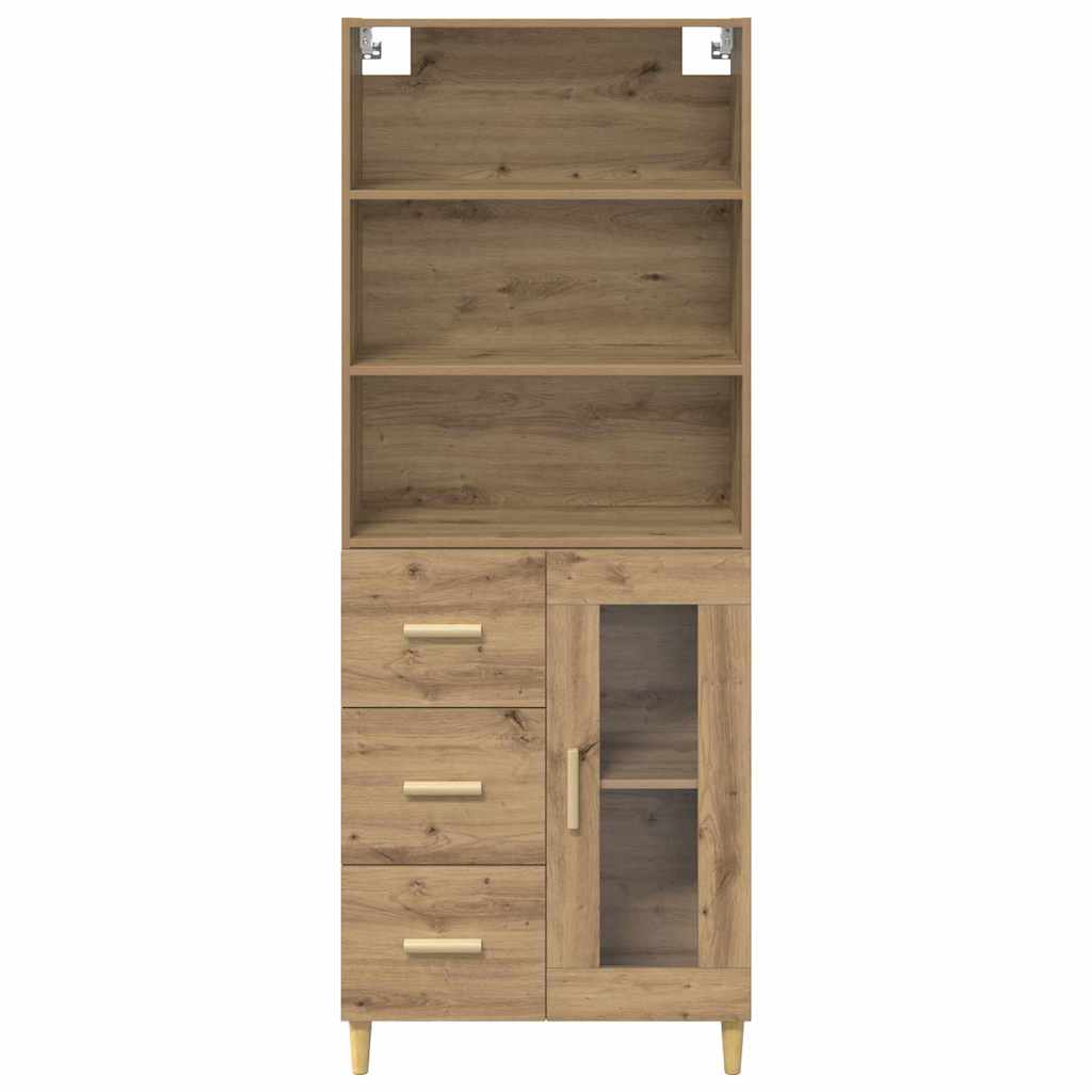 Highboard Altholz 69,5 x 32,5 x 180 cm Holzwerkstoff