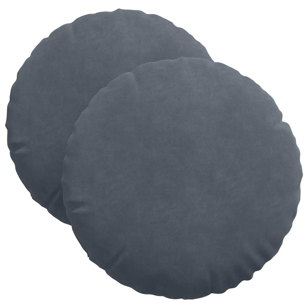 Sitzkissen 2 pcs Blau Ø30 x 13 cm Samt