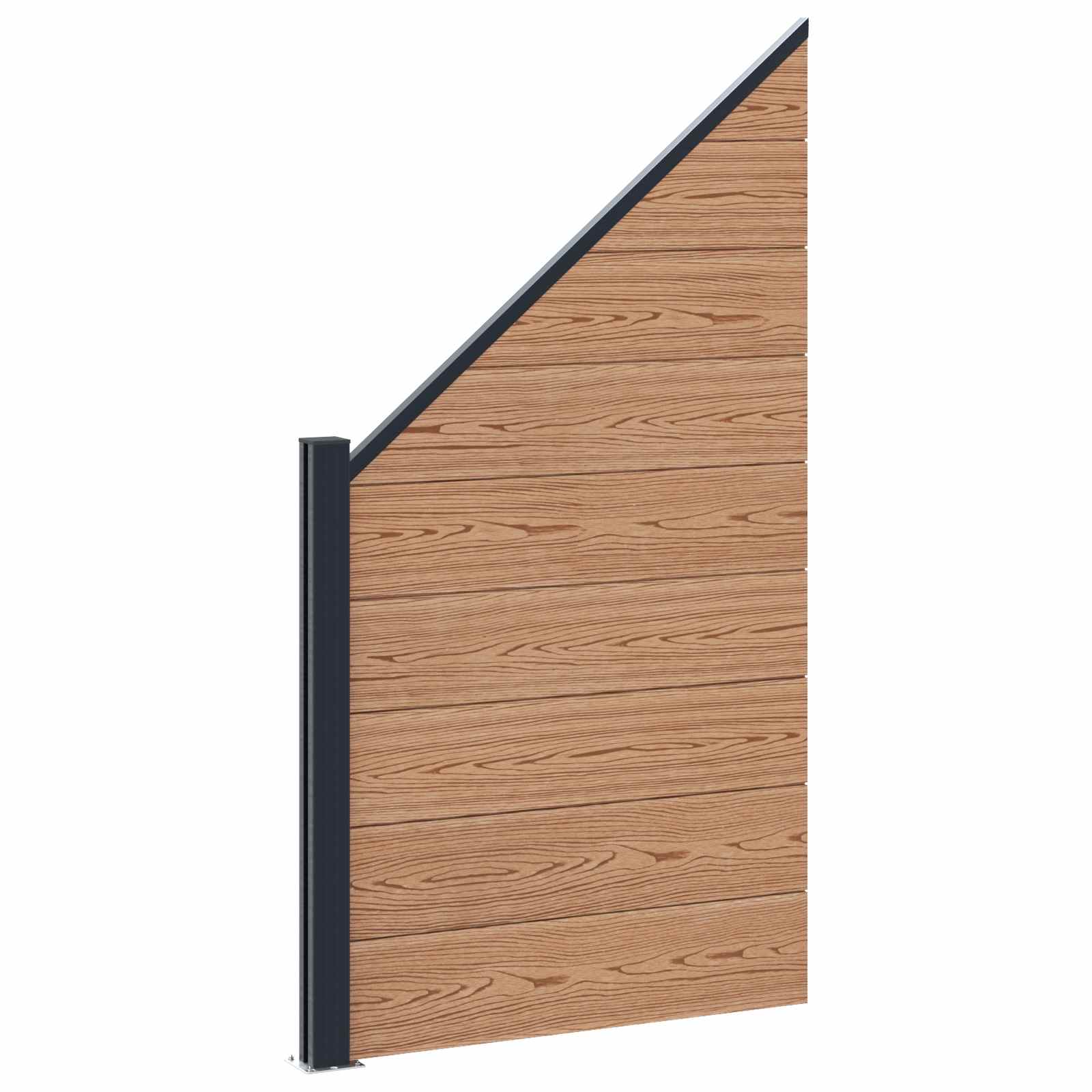 Zaunelement WPC 180x186 cm Schwarz