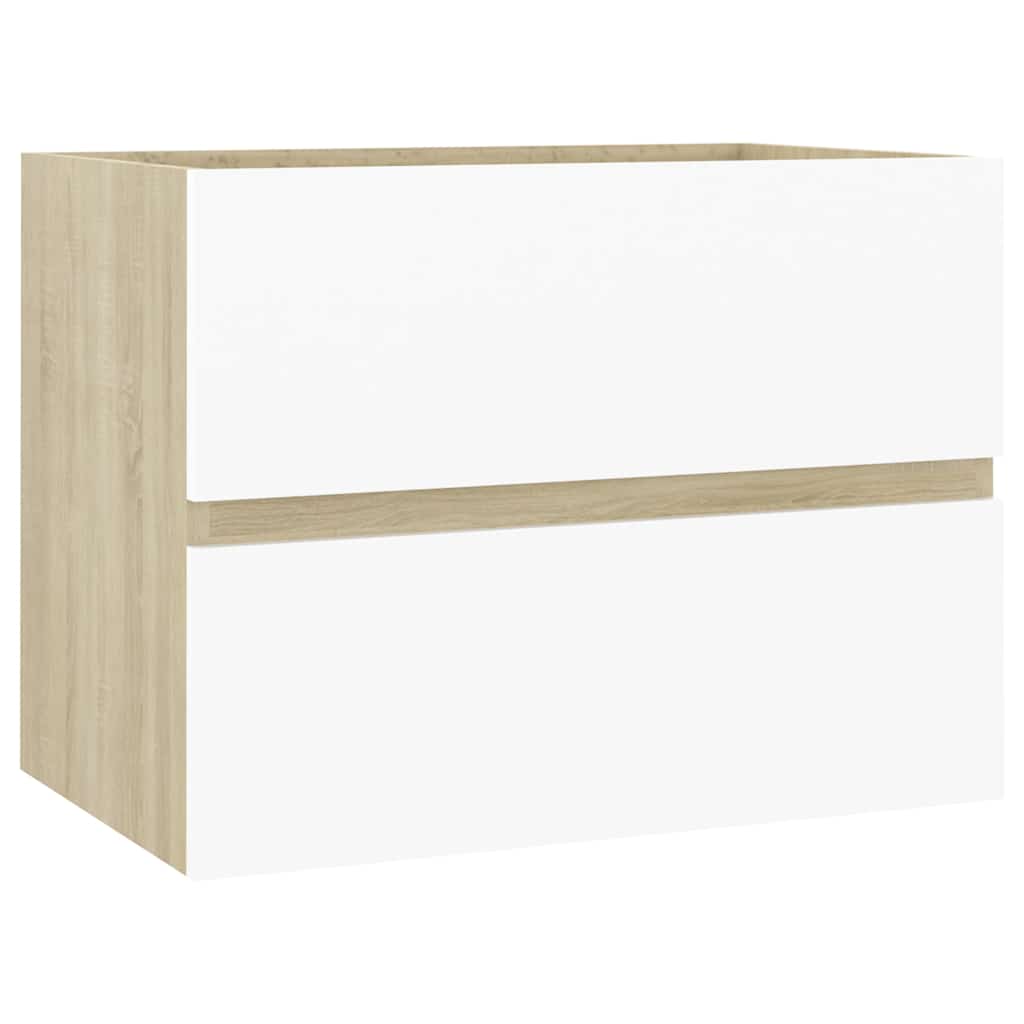 2-tlg. Badmöbel-Set Weiß Holzwerkstoff
