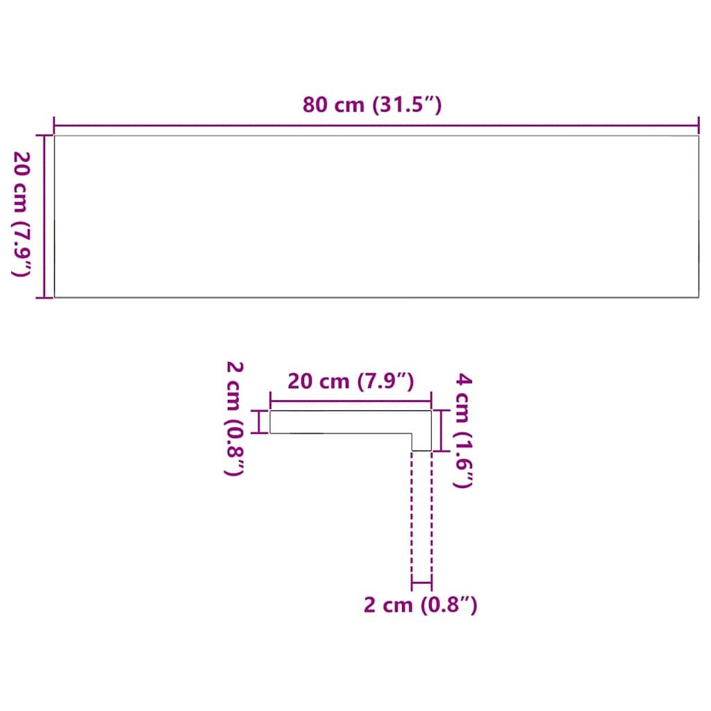 Fensterbänke 2 Stk. Unbehandelt 160x25x2 cm Massivholz Eiche