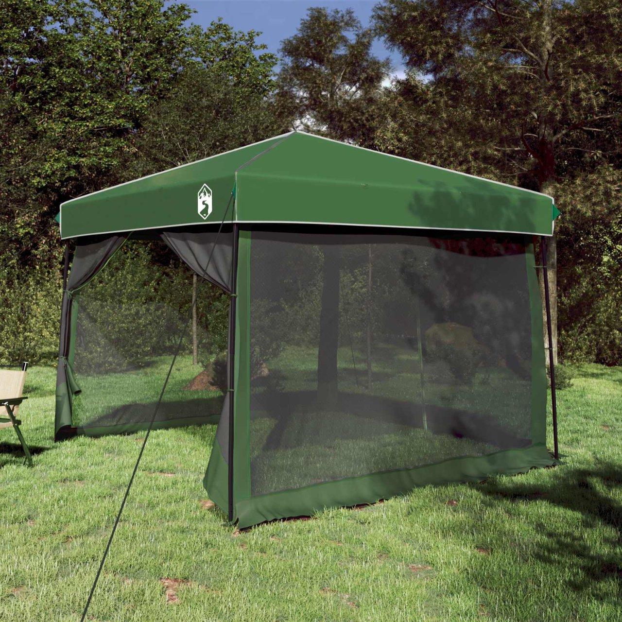 Camping-Zelt-Set mit Dach 2 pcs Blau Taffeta und Stoff