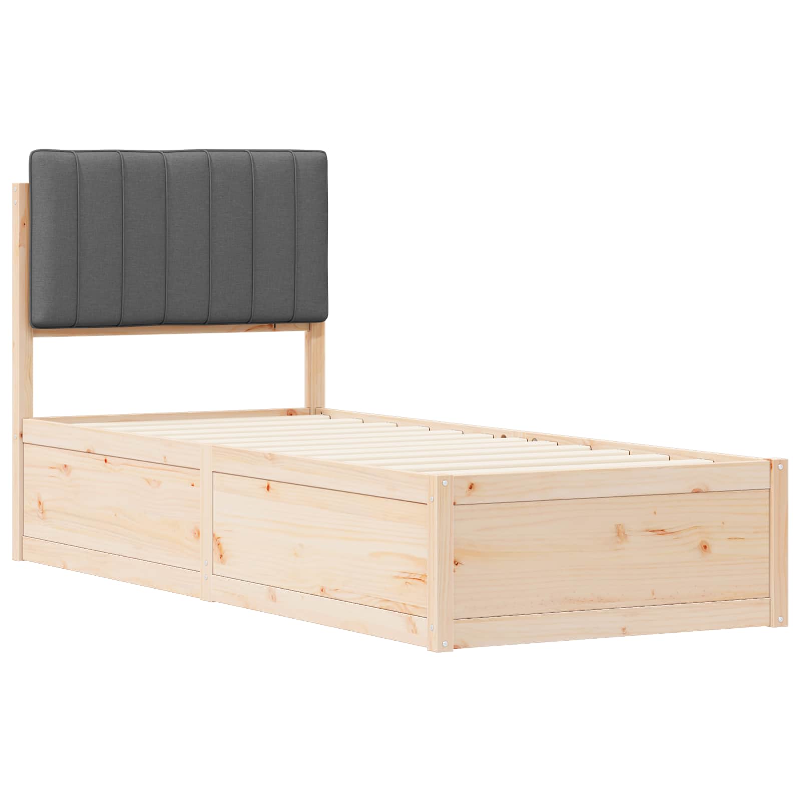 Bettgestell mit gepolstertem Kopfteil Hellgrau 200 x 200 cm
