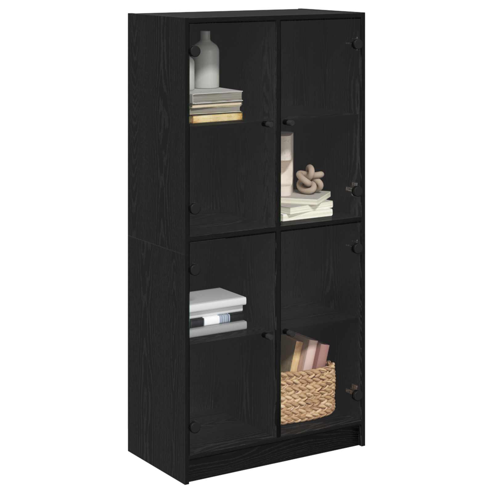 Bücherschrank mit Türen Weiß 136x37x142 cm Holzwerkstoff