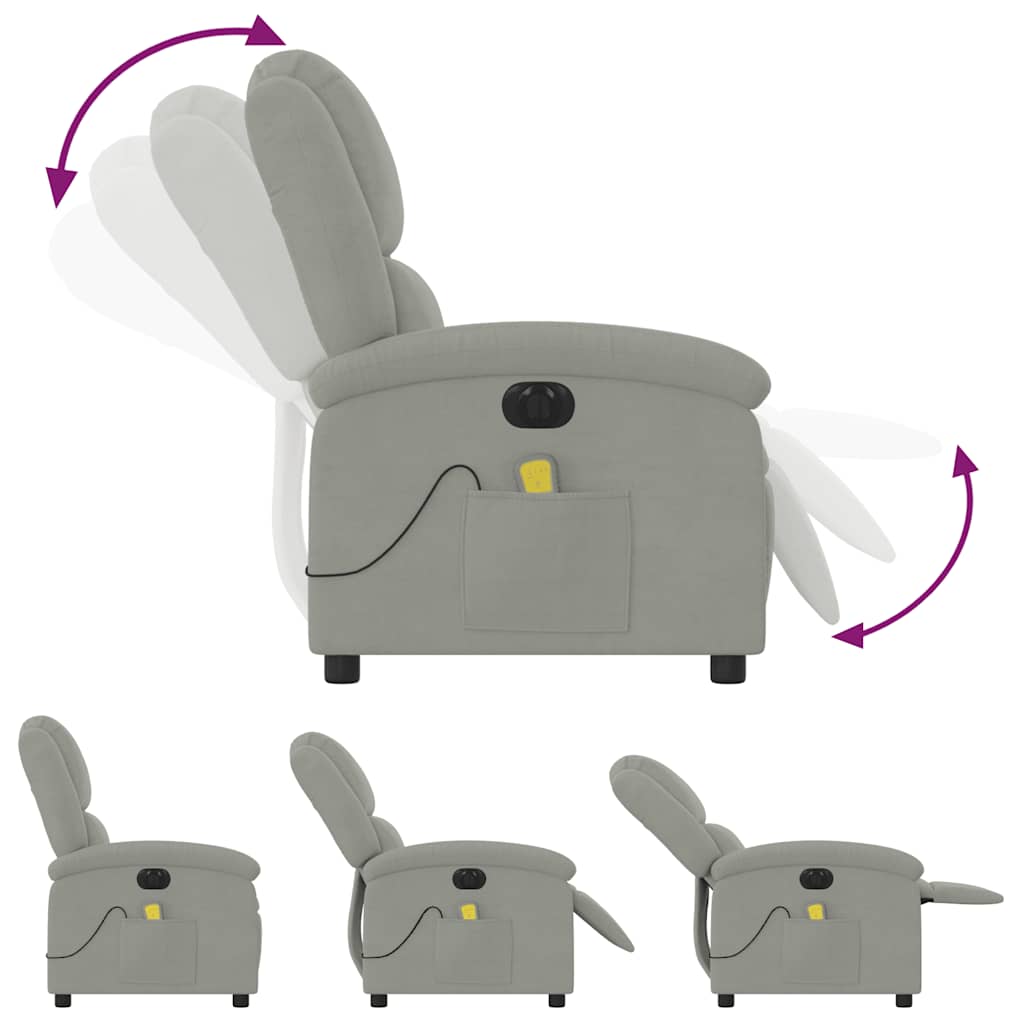 Relaxsessel Elektrisch Hellgrau Samt