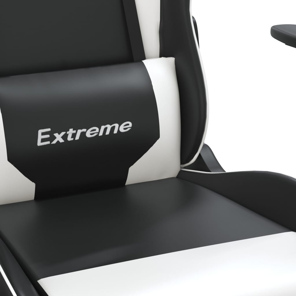 Gaming-Stuhl mit Massagefunktion Schwarz und Blau Kunstleder