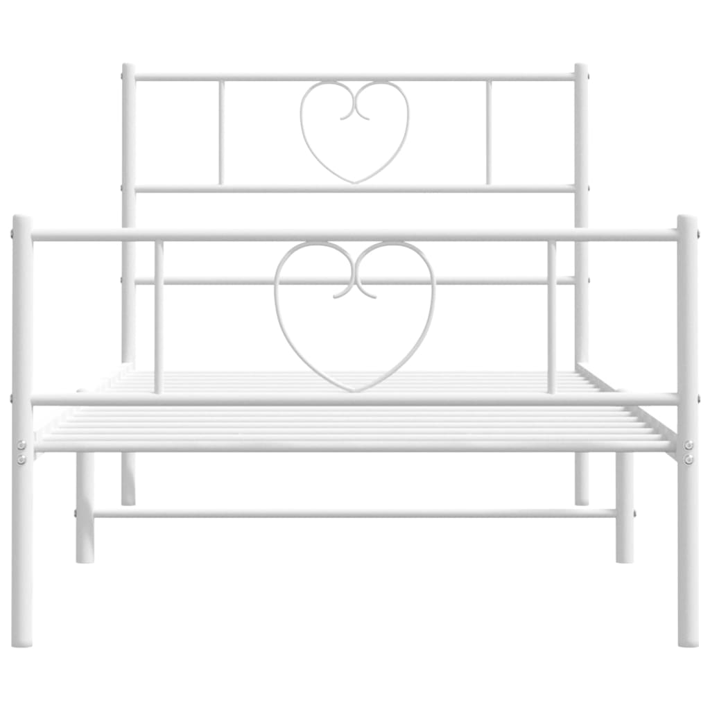 Bettgestell mit Kopfteil Metall Schwarz 100x190 cm