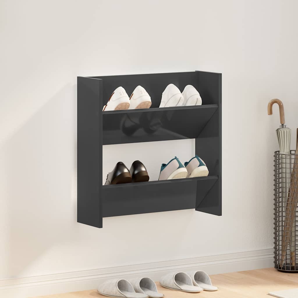 Wand-Schuhschränke 4 Stk. Weiß 60x18x60 cm Holzwerkstoff