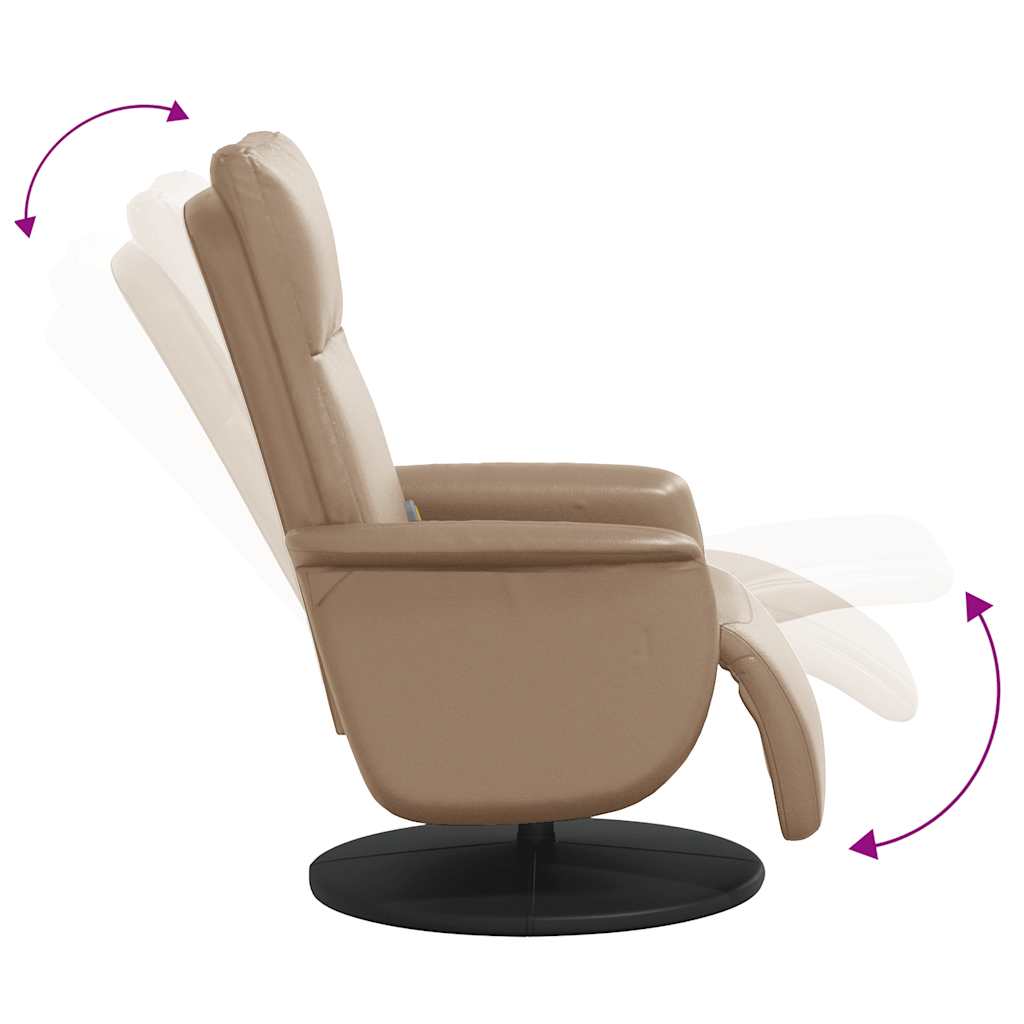 Massagesessel mit Fußteil Creme Kunstleder
