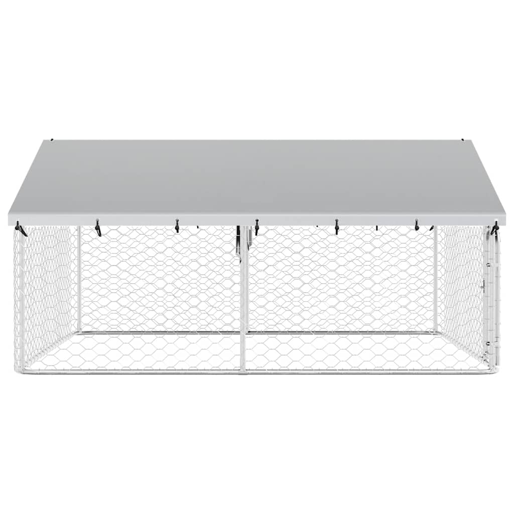 Outdoor-Hundezwinger mit Dach 400x200x150 cm