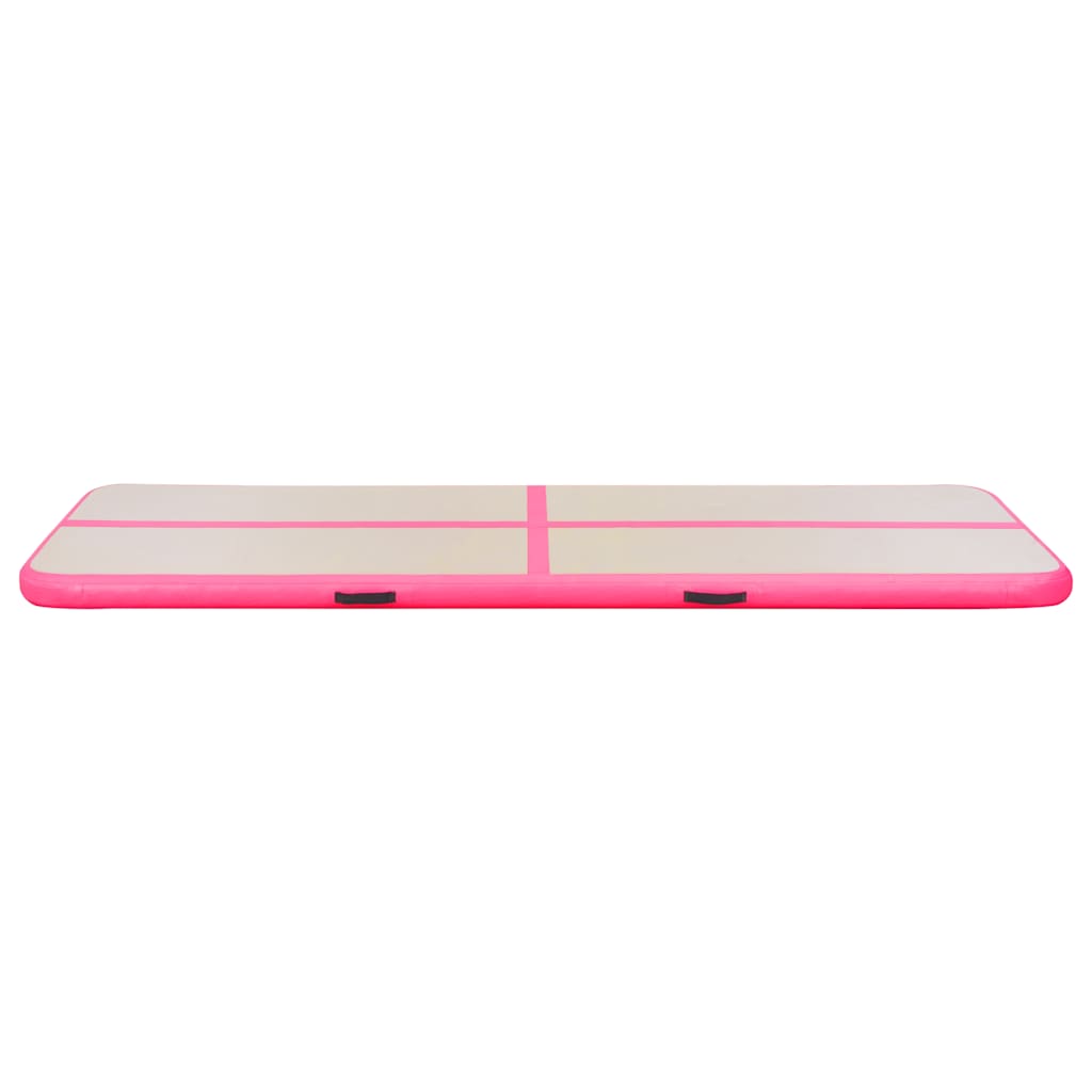 Aufblasbare Gymnastikmatte mit Pumpe 300×100×10 cm PVC Rosa