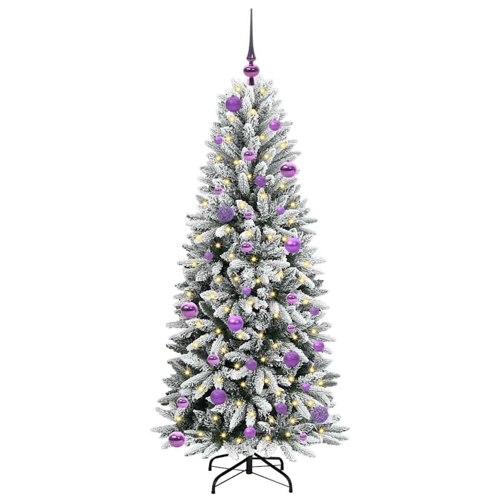 Künstlicher Weihnachtsbaum mit 150 LEDs mit Ständer Weiß 120 cm