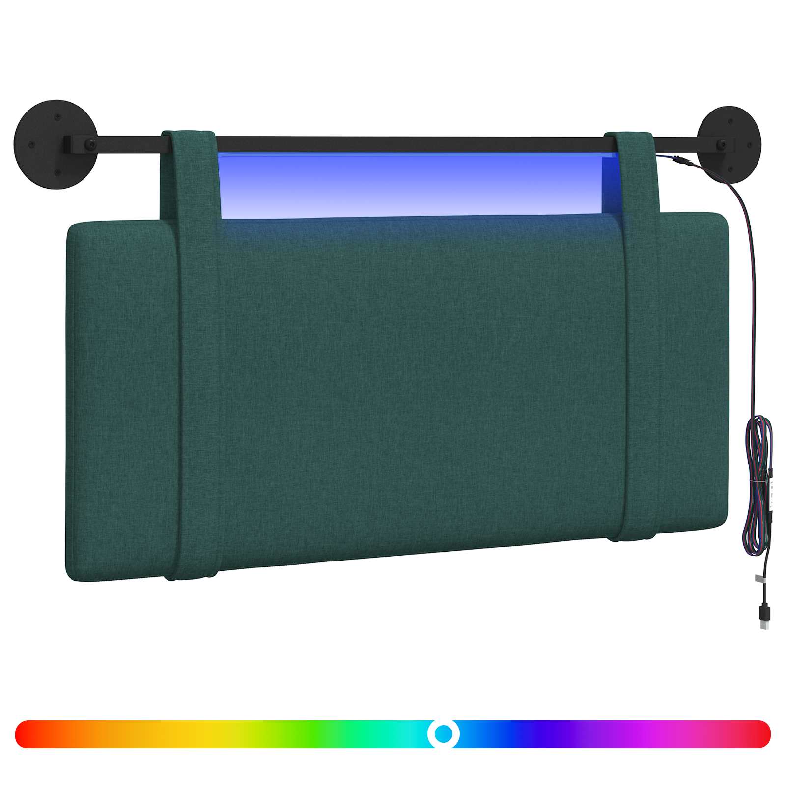 Hängendes Kopfteil Mit LED Licht Wolkengrau Stoff