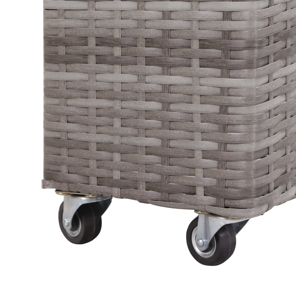Garten-Hochbeet mit 4 Töpfen 80x22x79 cm Poly-Rattan Schwarz