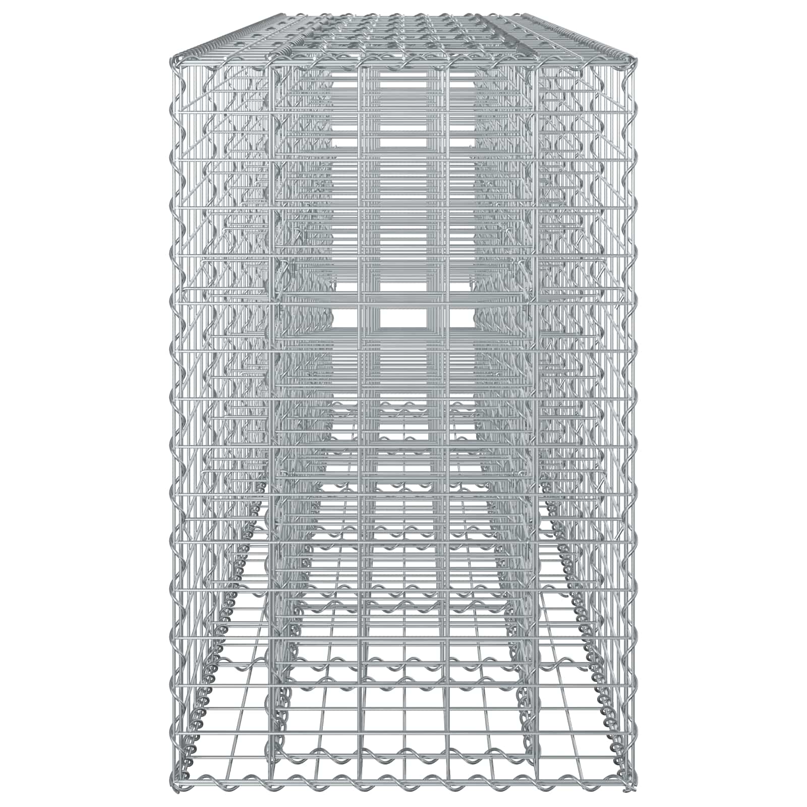Gabionen Hochbeet 2 pcs Silber 260 x 60 x 55 cm