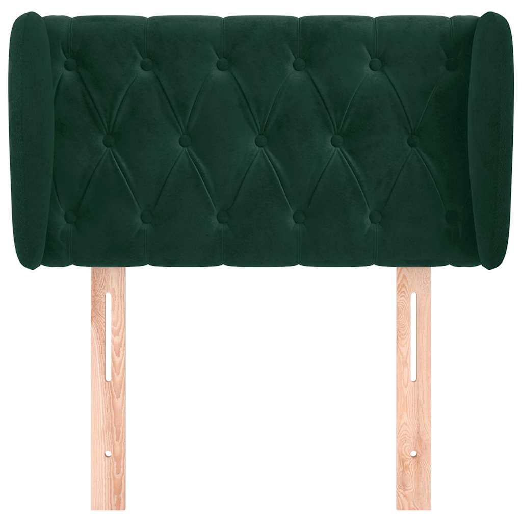 Kopfteil mit Ohren Dunkelblau 93x23x78/88 cm Samt