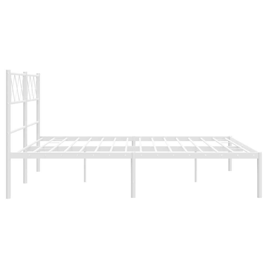 Bettgestell mit Kopfteil Metall Schwarz 100x190 cm