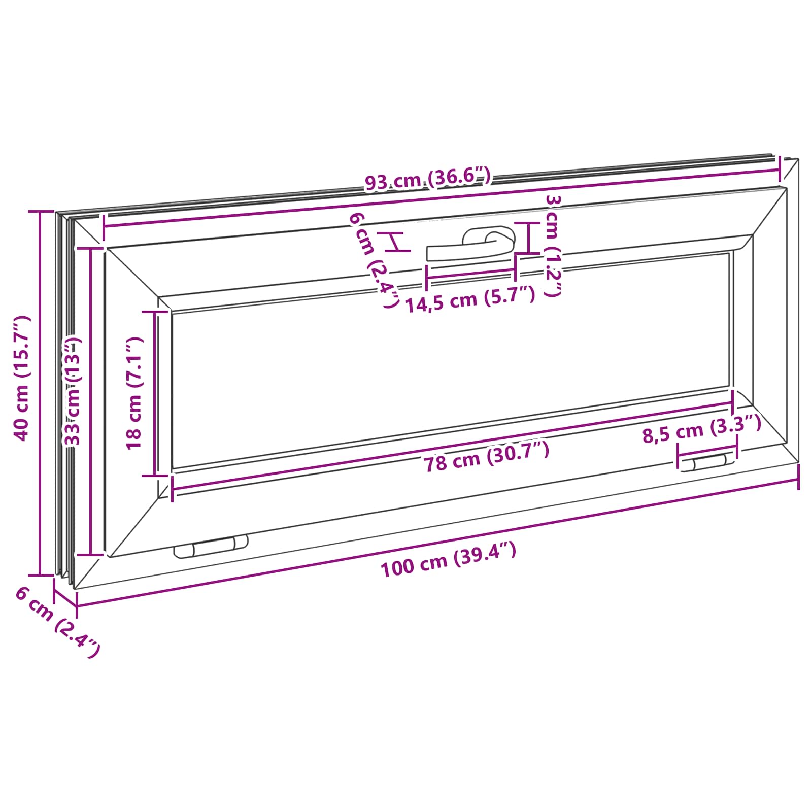 Kellerfenster RISOR 60 x 40 cm PVC und Glas Weiß