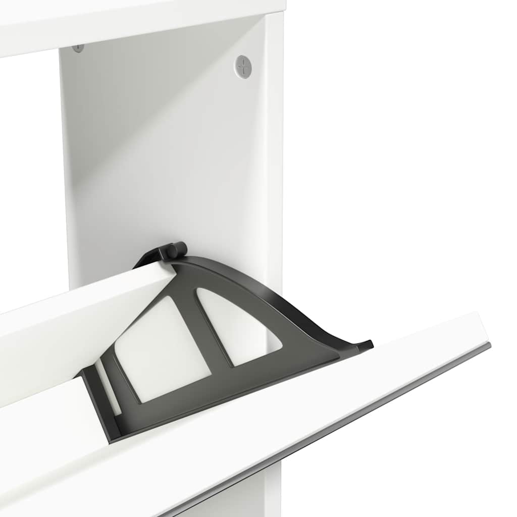 Schuhschrank mit 5 Fächern Spiegel Eiche 63x17x169,5 cm