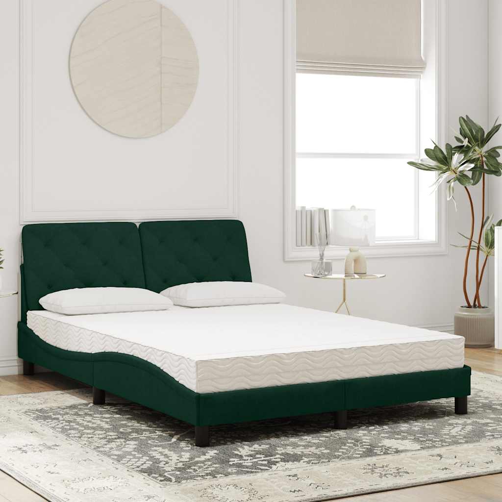 Bett mit Matratze Hellgrau 80x200 cm Samt