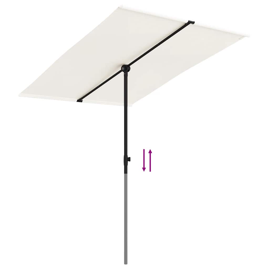 Sonnenschirm mit Aluminium-Mast 180x110 cm Bordeauxrot