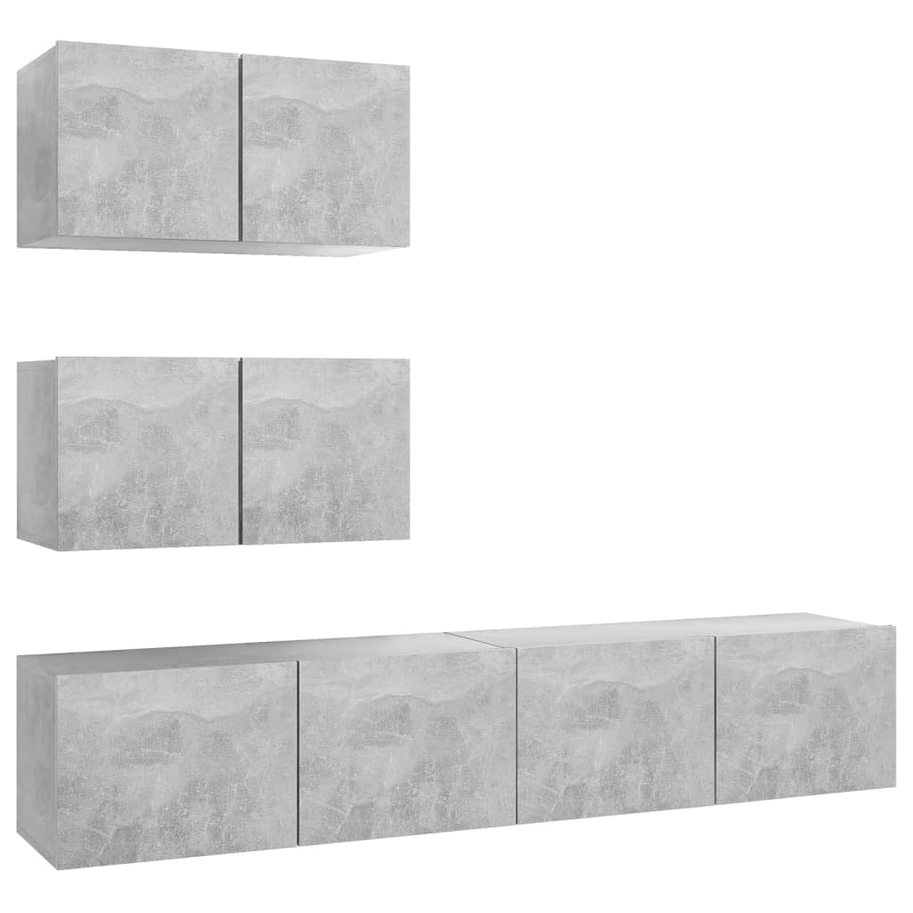 4-tlg. TV-Schrank-Set Weiß Holzwerkstoff