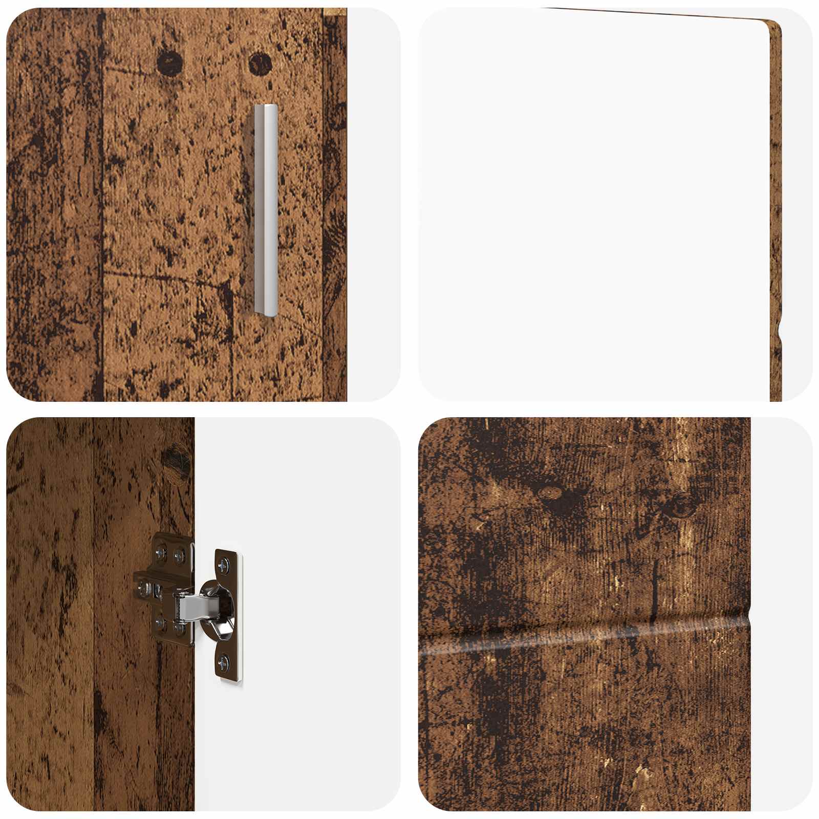 Highboard mit Regal FLORIN Weiß 60 x 35 x 182 cm Holzwerkstoff