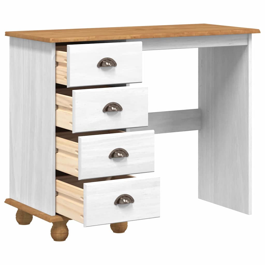 Schreibtisch ASKIM Braun 95 x 40 x 75 cm Massives Kiefernholz