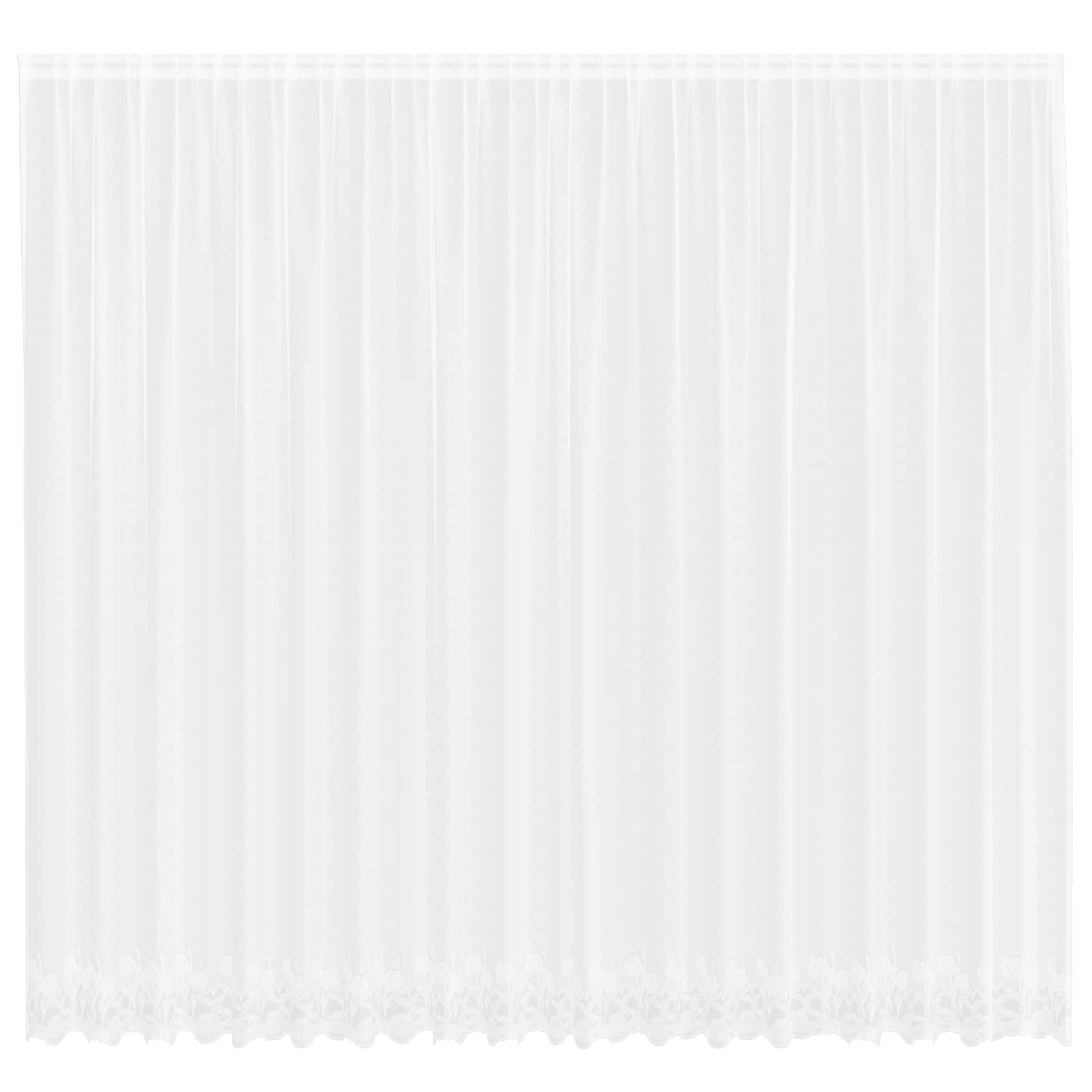 Spitzenvorhang mit Vorhängen Floral Weiß 80 x 150 cm Polyester