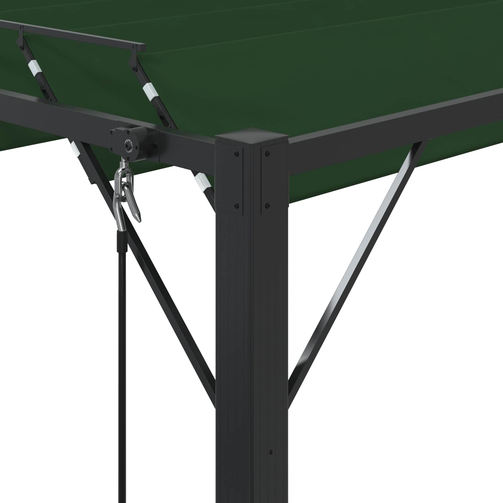 Pergola mit Lamellendach 3x3 m Creme Stoff und Aluminium