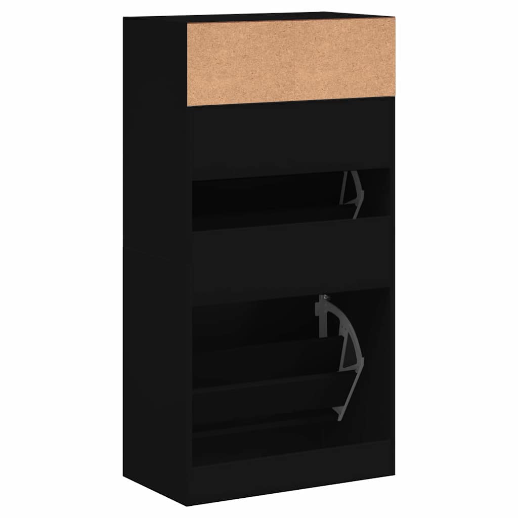 Schuhschrank mit 2 Klappen Weiß 80x34x116 cm