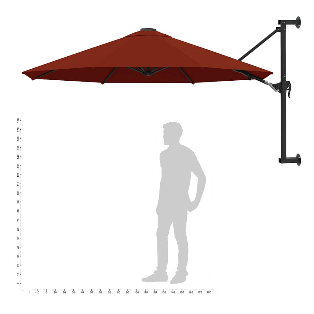 Sonnenschirm zur Wandmontage mit Metall-Mast 300 cm Sandweiß