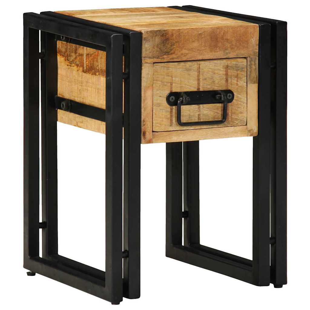 Beistelltisch mit Schubladen 40 x 40 x 50 cm Massivholz Mango