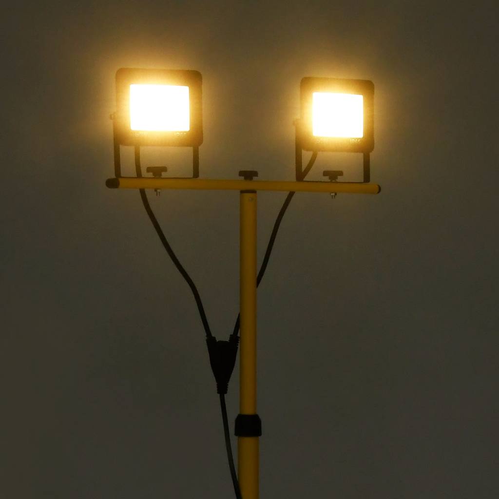 LED-Fluter mit Stativ 2x10 W Warmweiß
