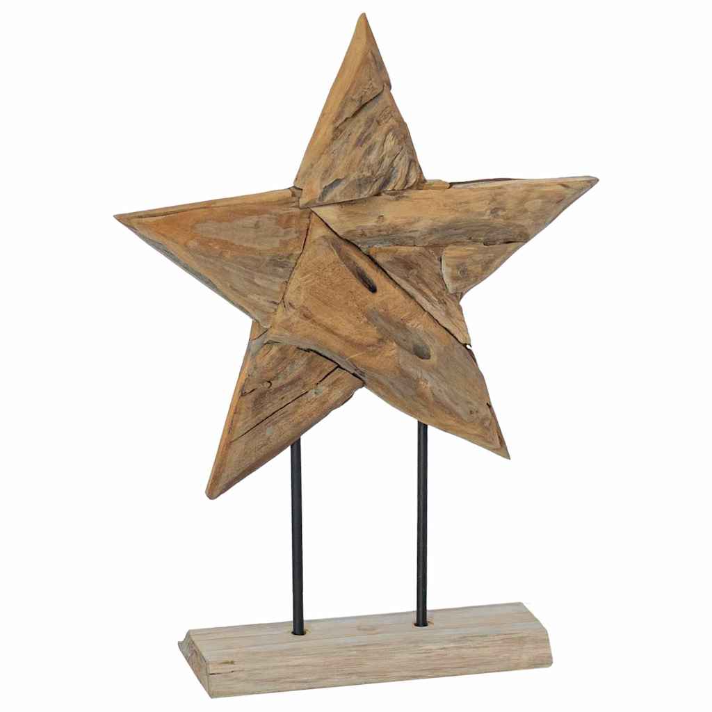 Weihnachtsstern Braun 31 x 15 x 46 cm Massivholz Teak
