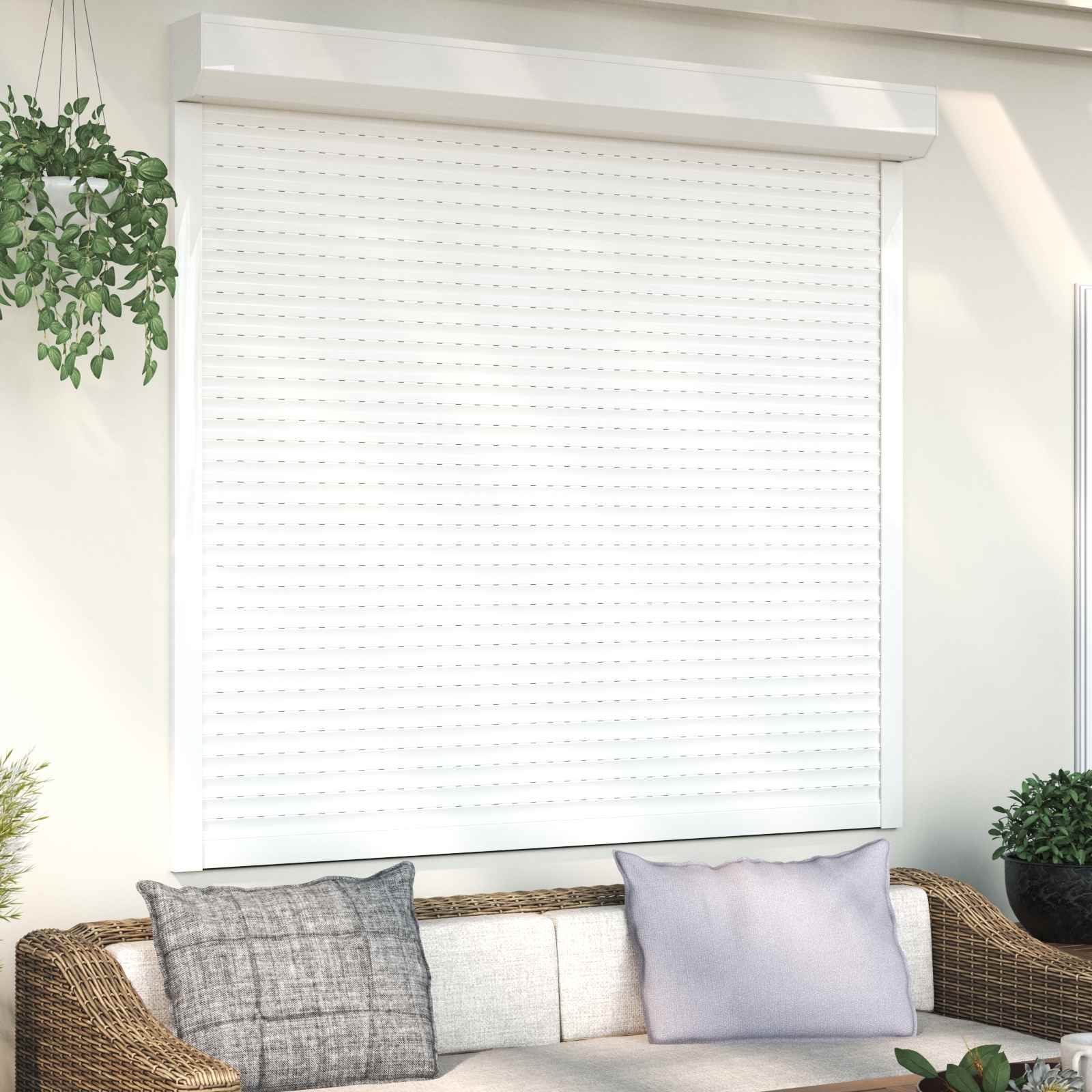 Rollladen Weiß 70 x 100 cm Aluminium und Polyurethan