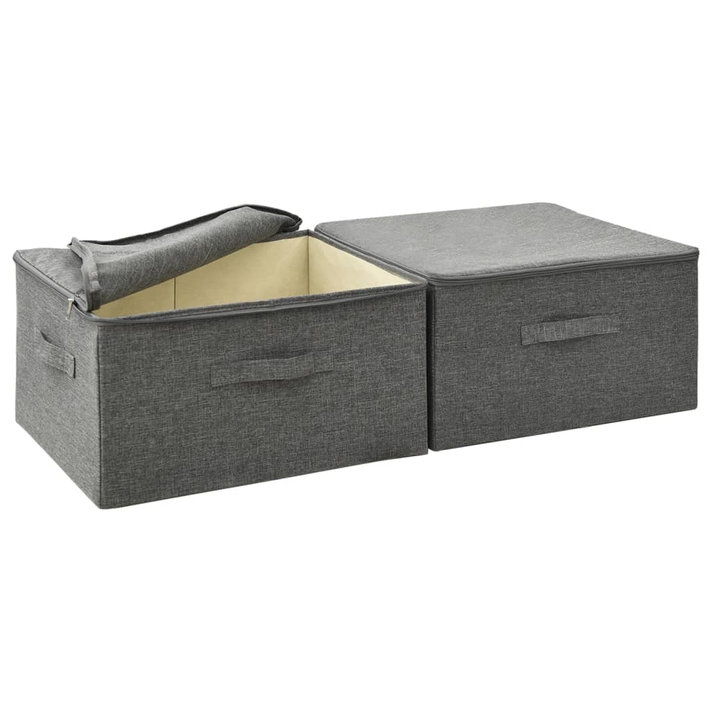 Aufbewahrungsboxen 2 Stk. Stoff 43x34x23 cm Creme