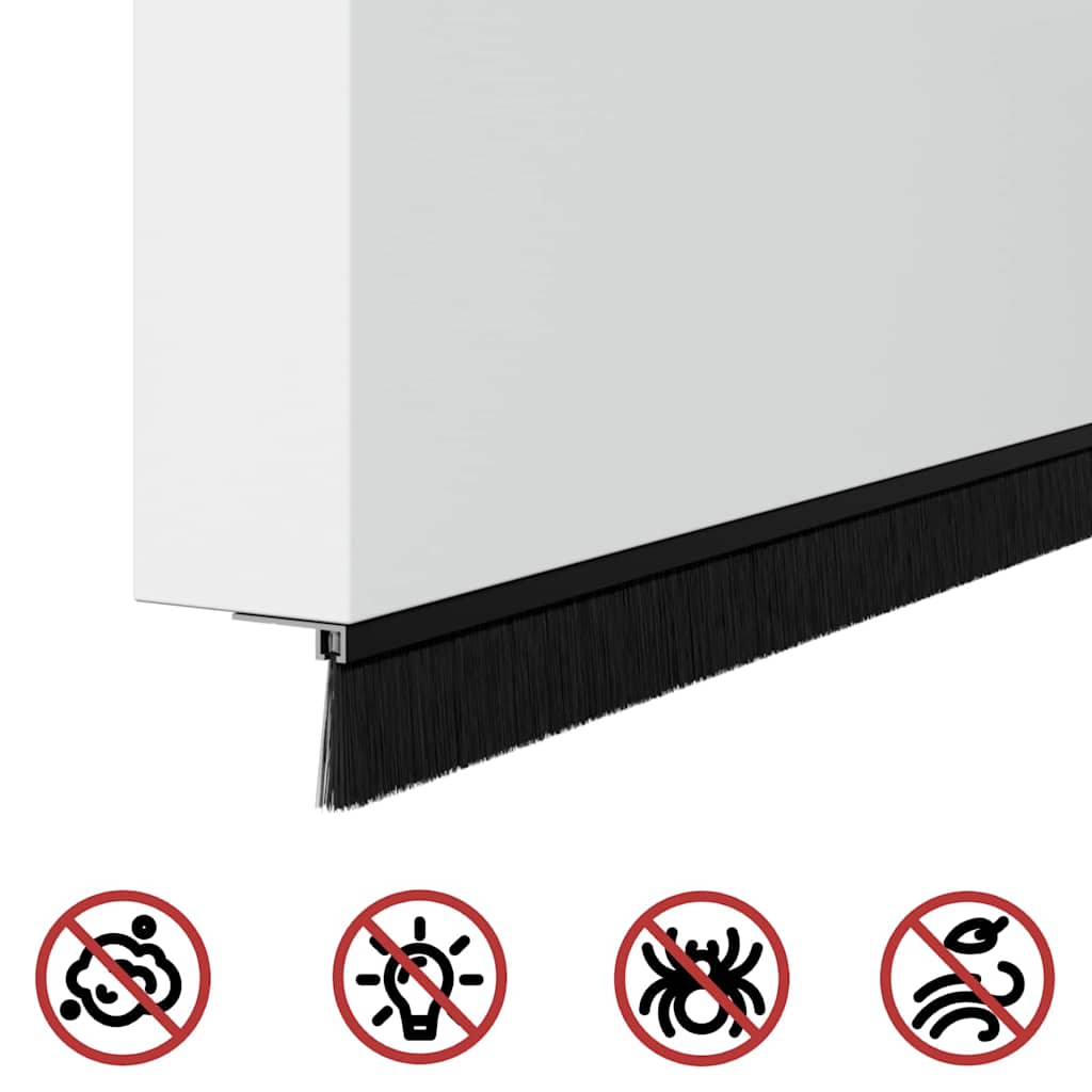 Selbstklebende Türbürstendichtungen 2 pcs Braun 100 cm