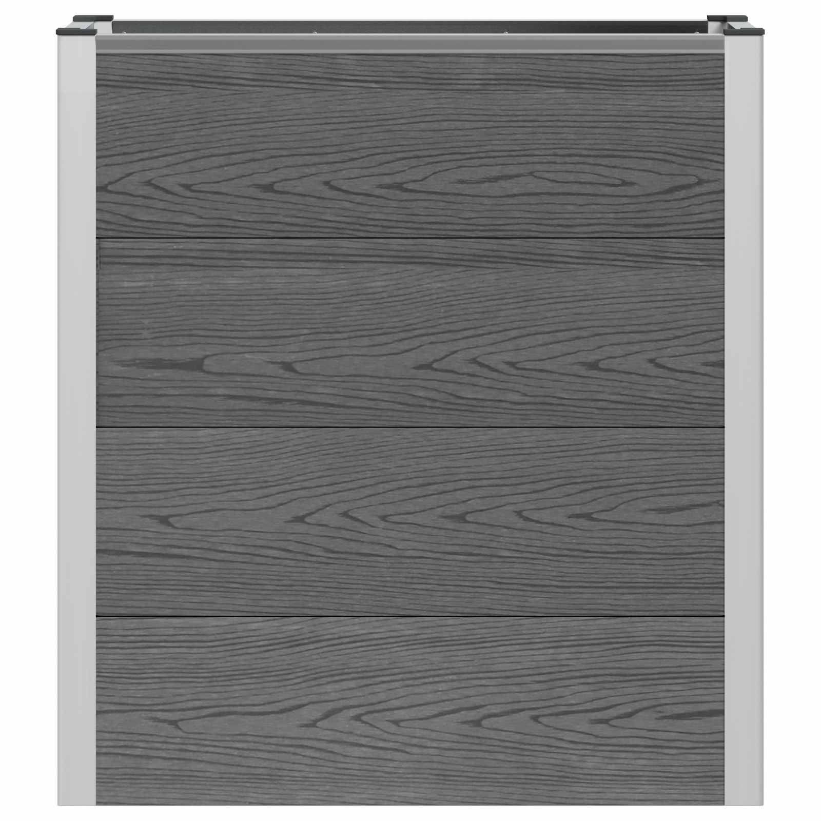 Hochbeet Grau 50 x 30 x 22 cm WPC und Aluminium