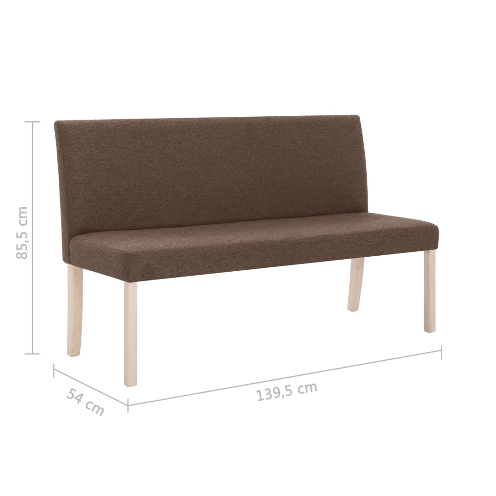 Sitzbank 139,5 cm Dunkelgrau Polyester
