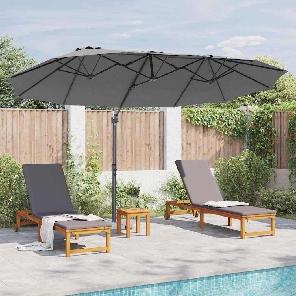 Sonnenschirm Sand 372 x 198 x 243 cm Polyester und Aluminium