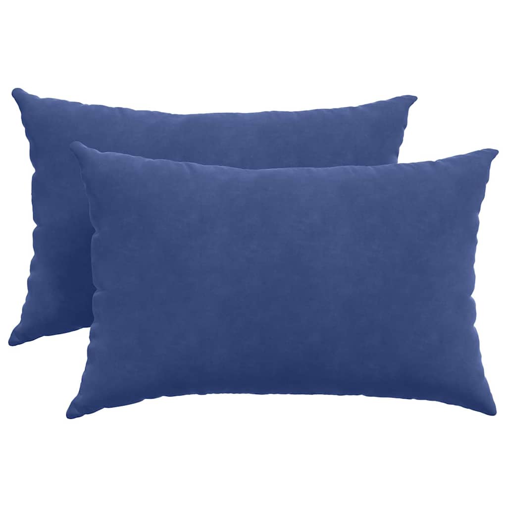 Sofakissen 2 Stück Blau 50 x 30 cm Cordstoff