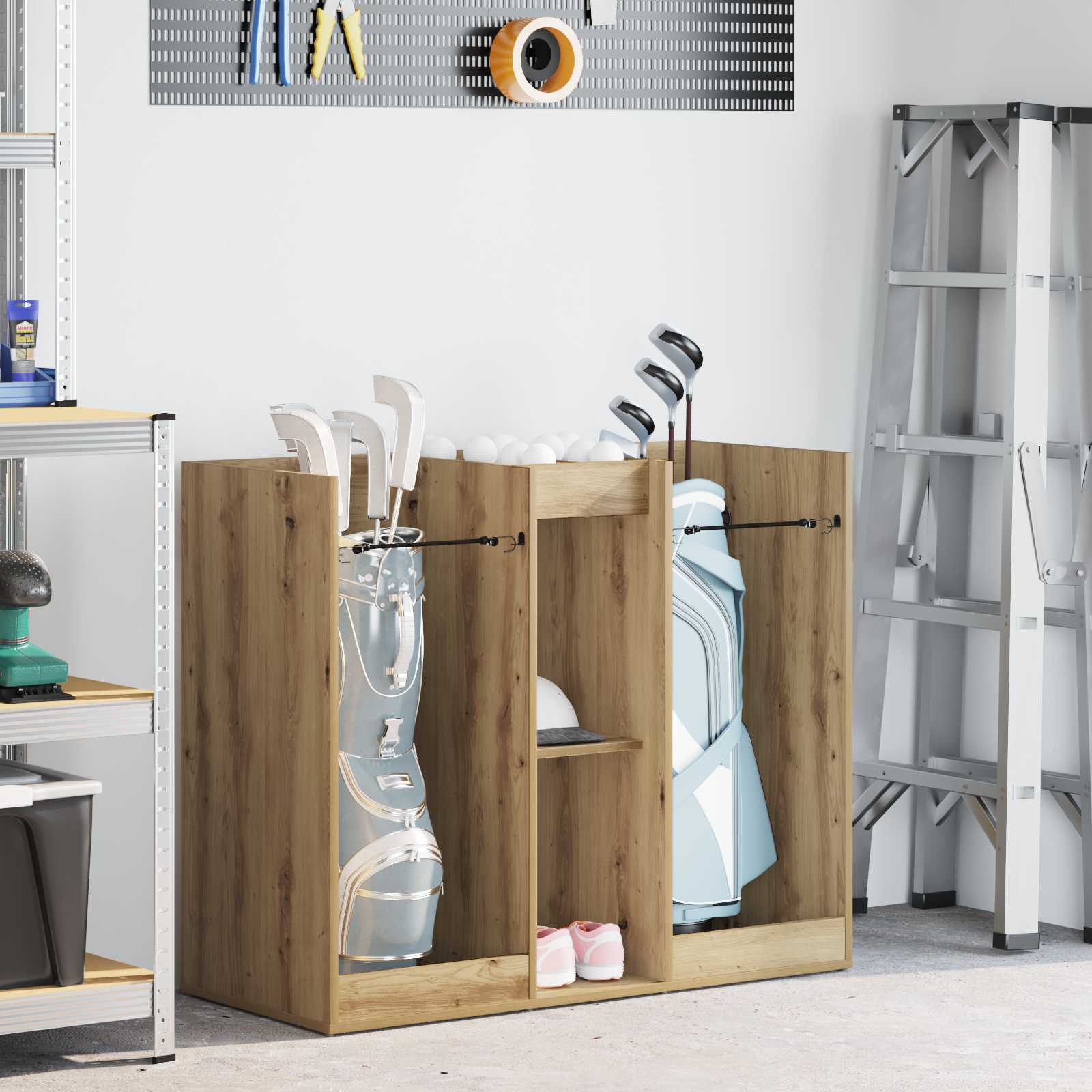 Golf Schrank Mit Rad Uni Weiß 65 x 45 x 98 cm